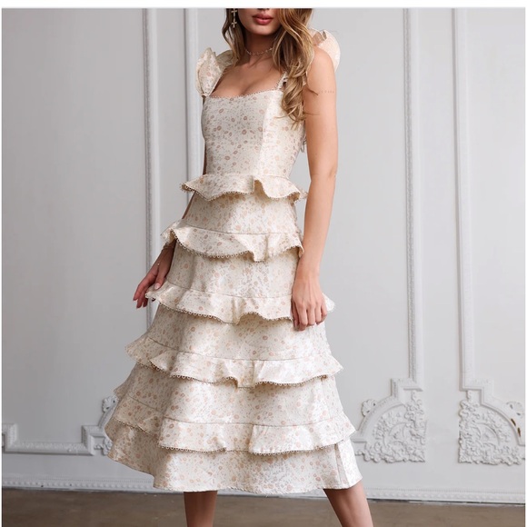 NWTS   V.Chapman dress size 00 Duchess in Dusty Cream - Picture 1 of 9